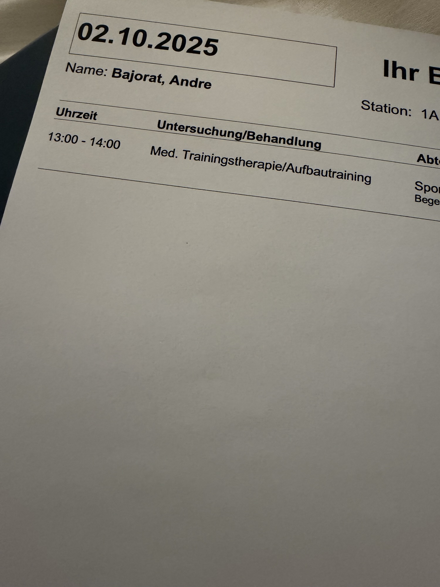 Die Bürokratie ist auch in der Reha ..