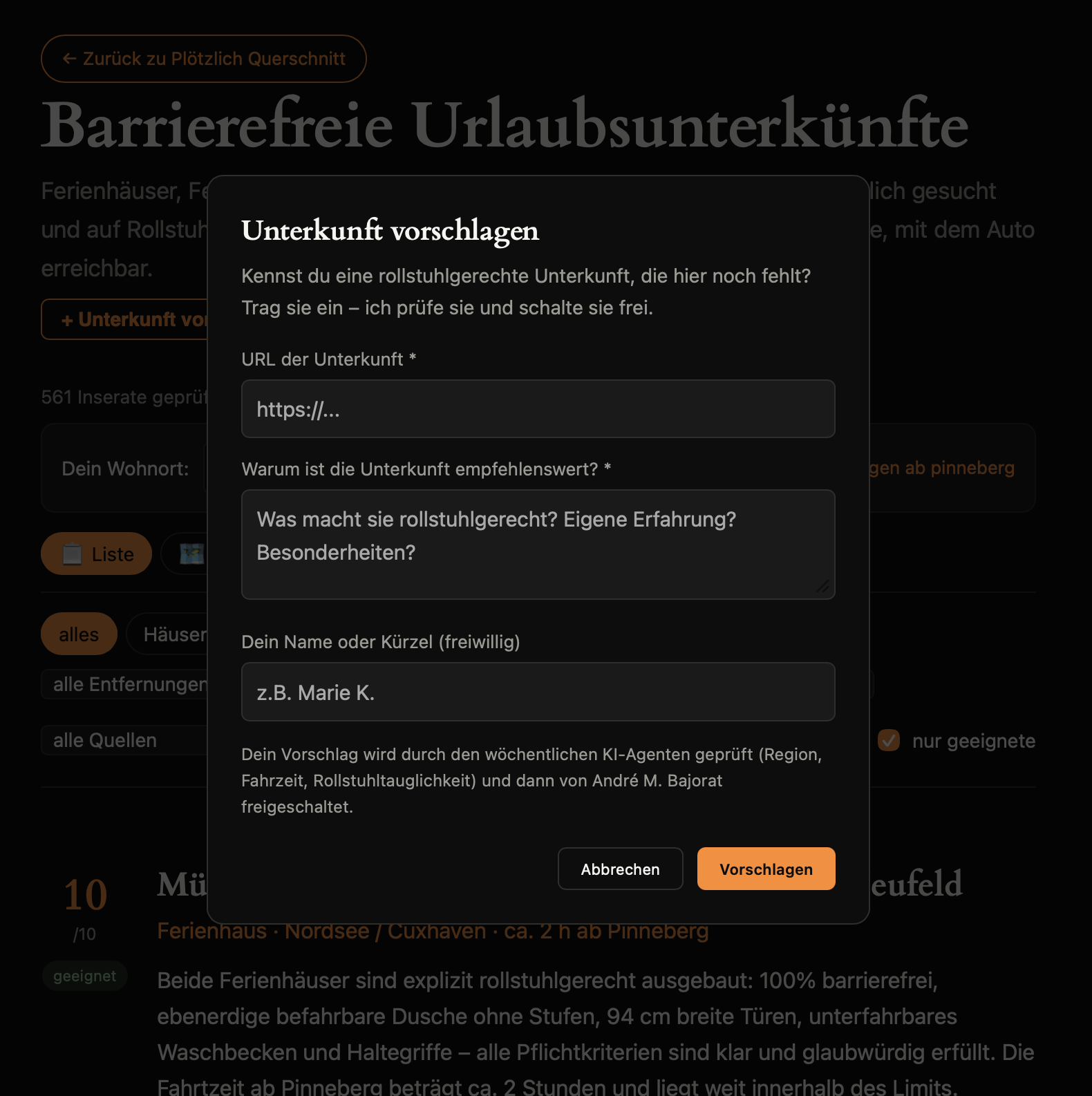 Mitmachen! Restaurants und Unterkünfte melden