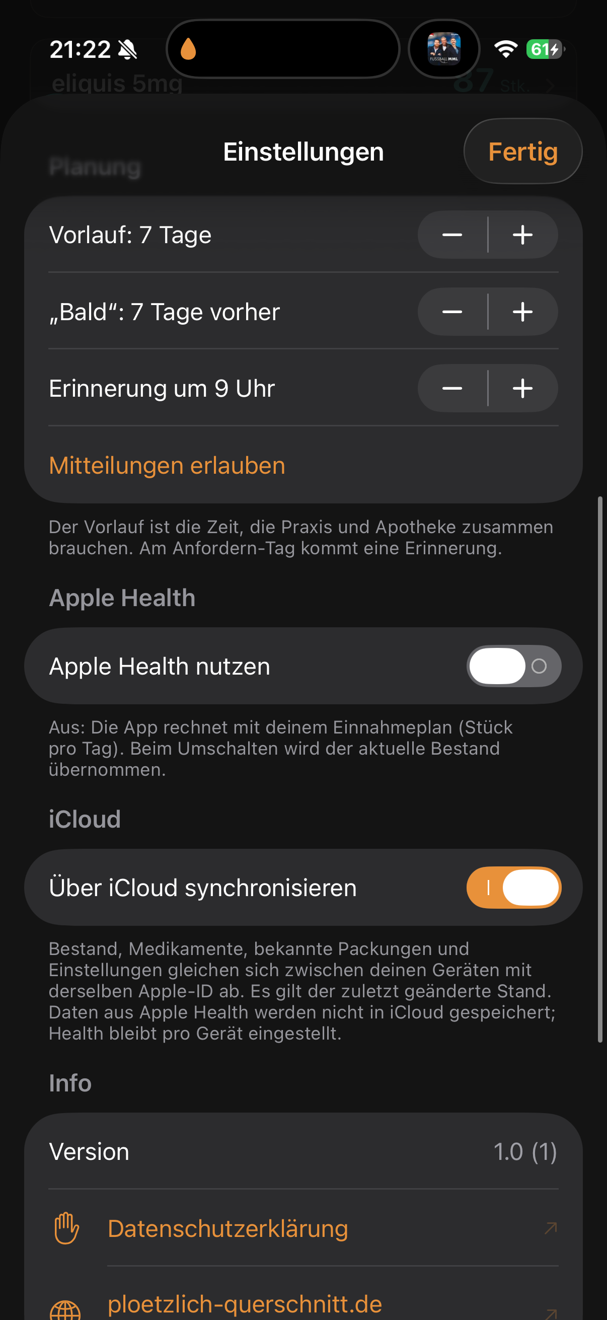Eine neue App: Medivorrat